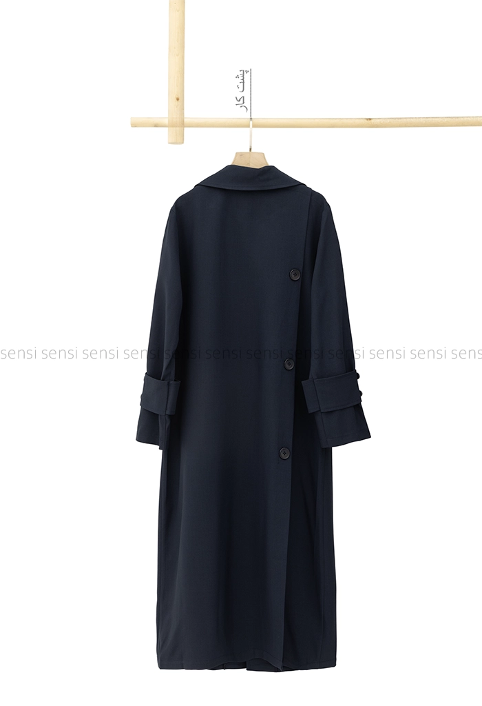 مانتو پشت دکمه آستین بلند کد1005381